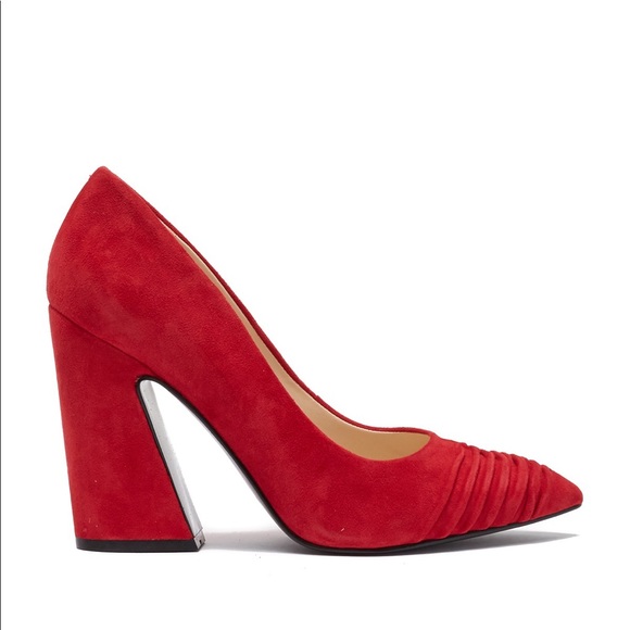 New Nine West suede heels flare block heel - Picture 1 of 8